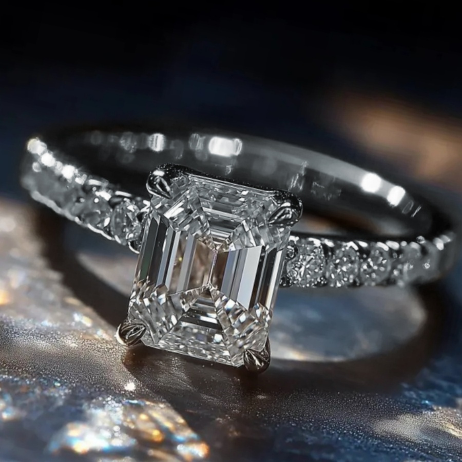 Sparkling Engagement Ring & Zirconia Wedding Ring Set